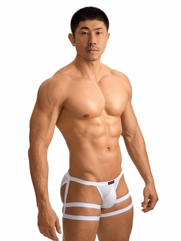 2 Pack Men's Sexy Low-Rise Tie-Side U-Pouch Sheer Design Breathable Bikini