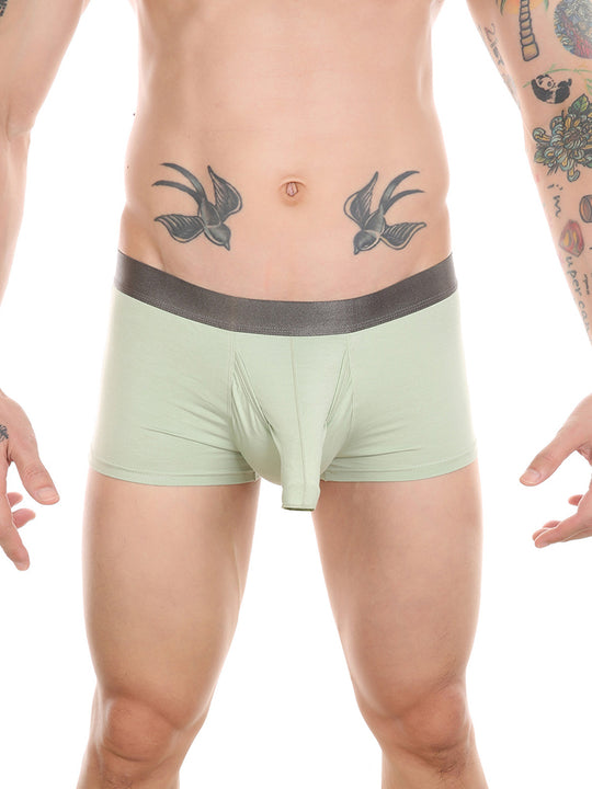 Akiihool Men's Underwear Men's Dual Pouch Underwear Micro Modal Trunks  Separate Pouches with Fly (C,3XL) 
