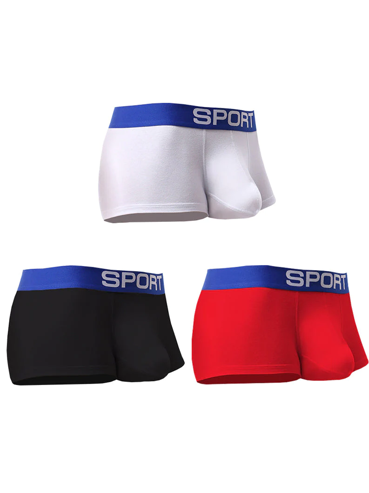 Pack de 3 calzoncillos de soporte con forma de bulto para hombre