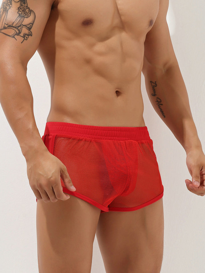 Buy Men's Sexy Mesh Sheer Transparent Boxer Briefs Bulge Underwear (M,  White) Online at desertcartMorocco