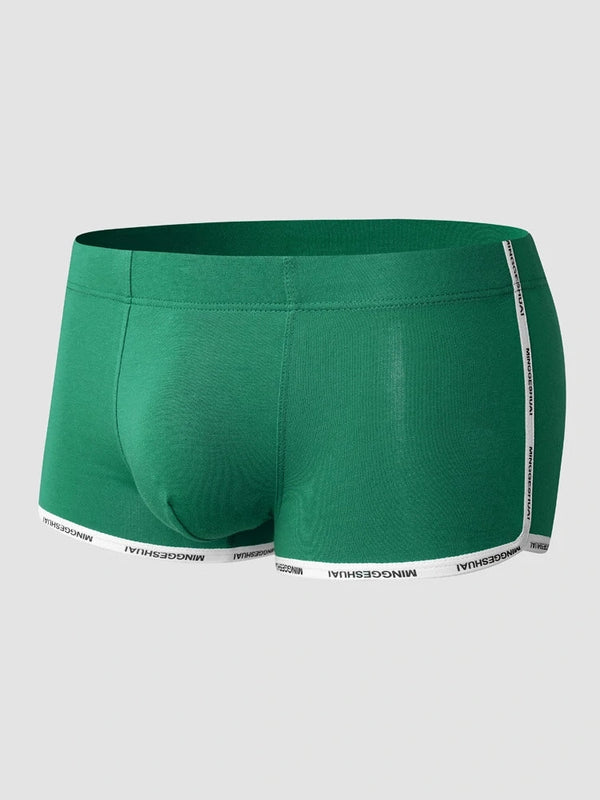 Men’s Letter Trim Applique Cotton Trunks
