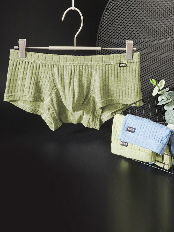 Men's Threaded Fabric U-Raised Low Waist Trunks | Mr Saker