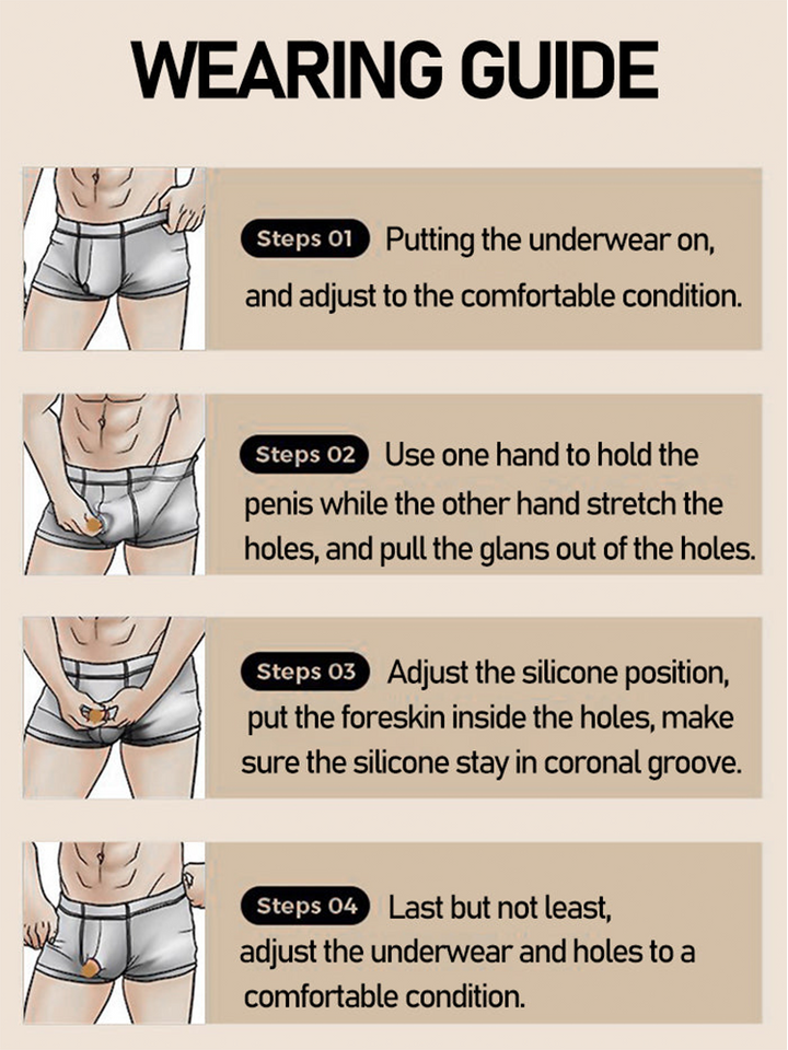 Foreskin separation resistance underwear for men to reduce