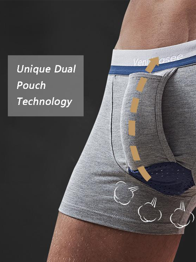 Men's Separate Ball Pouch Cotton Trunks | Mr Saker